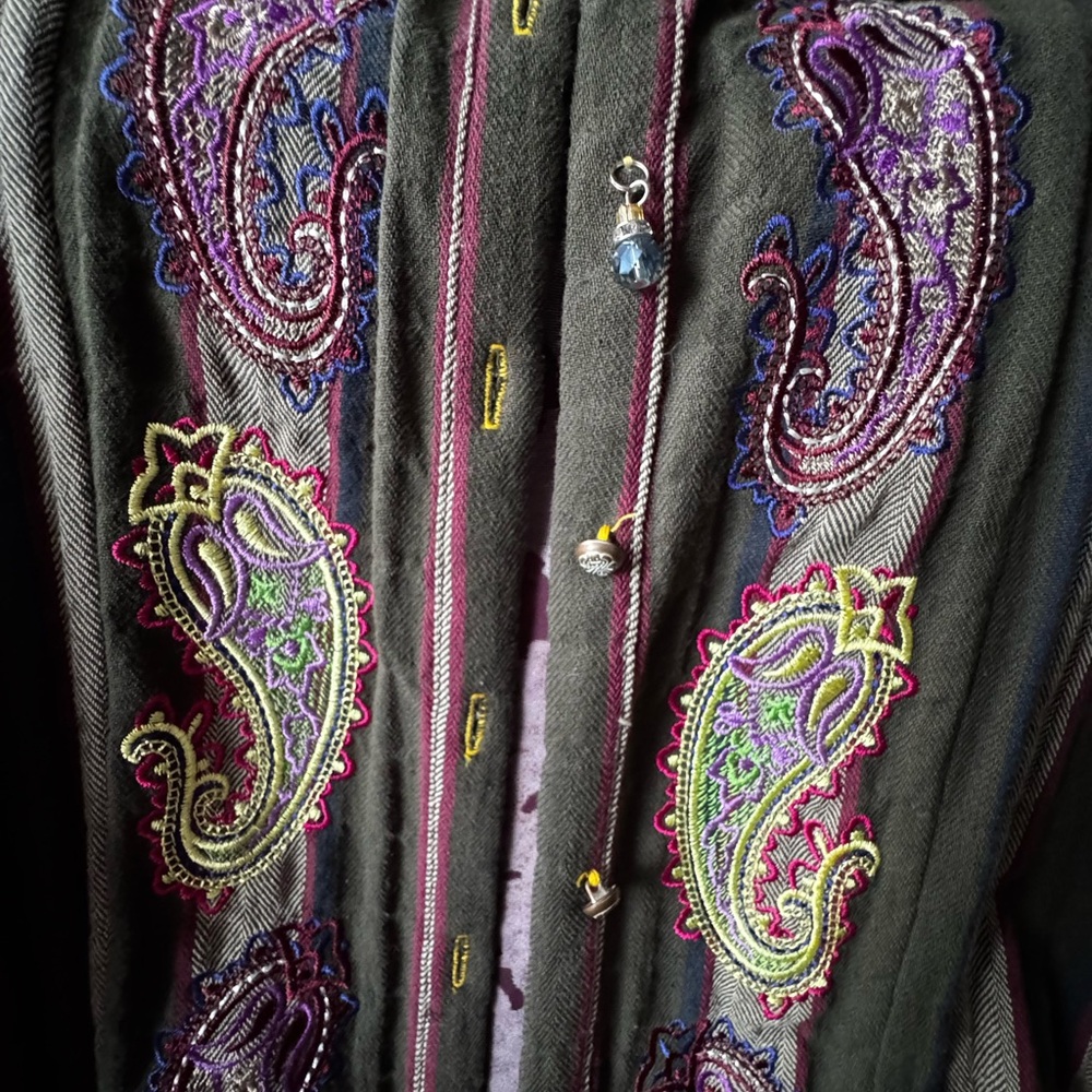 Aratta Silent Journey / Embroidered Paisley Women's Tunic / Size Small / NWT